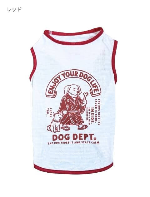 lucky dog graphic メッシュノースリーブ 犬服ブランドのドッグデプト/DOG DEPT