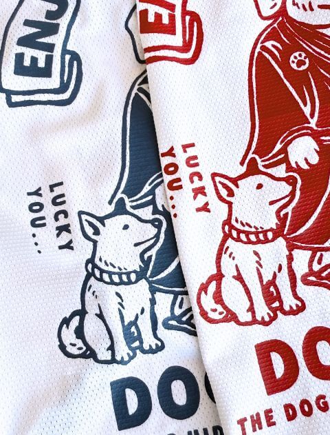 lucky dog graphic メッシュノースリーブ 犬服ブランドのドッグデプト/DOG DEPT