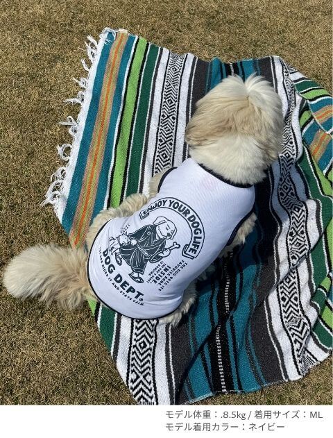 lucky dog graphic メッシュノースリーブ 犬服ブランドのドッグデプト/DOG DEPT
