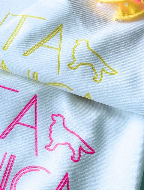 ネオンロゴフリルノースリーブ 犬服ブランドのドッグデプト/DOG DEPT