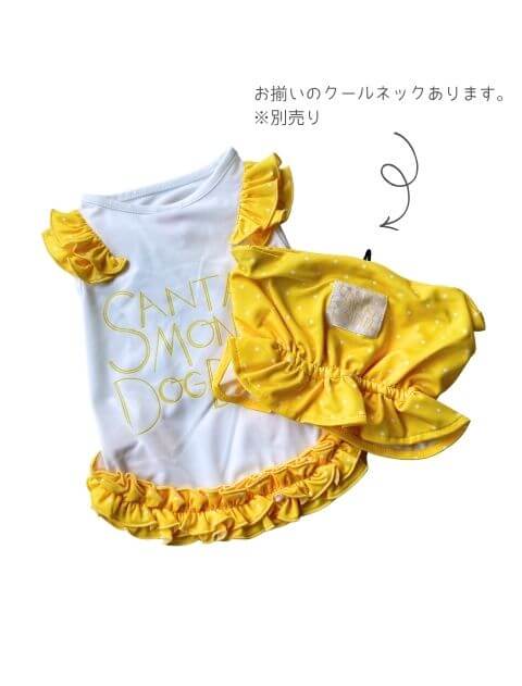 ネオンロゴフリルノースリーブ 犬服ブランドのドッグデプト/DOG DEPT