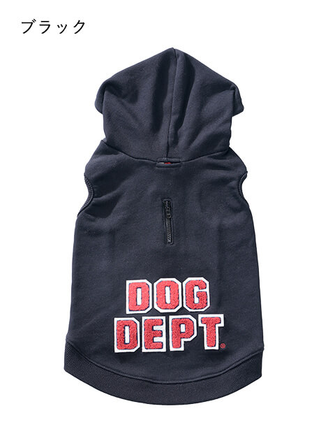 サガラロゴ刺繍スウェットボタンパーカー 犬服ブランドのドッグデプト/DOG DEPT