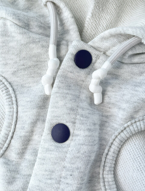 サガラロゴ刺繍スウェットボタンパーカー 犬服ブランドのドッグデプト/DOG DEPT