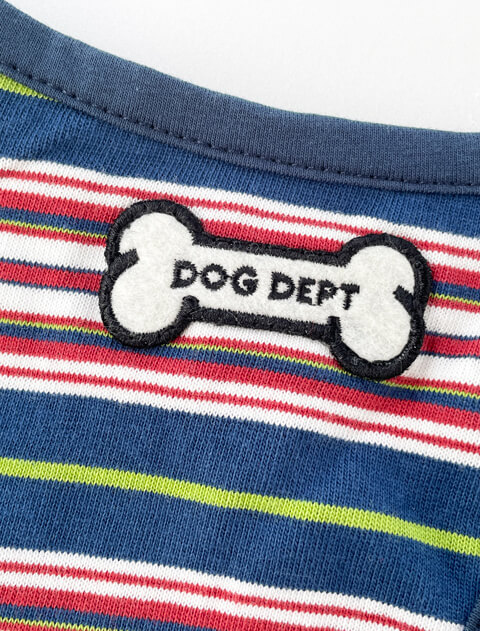 バッグ付きボーダーノースリーブ 犬服ブランドのドッグデプト/DOG DEPT