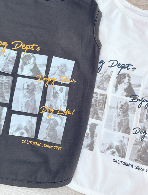 フォトプリントノースリーブ 犬服ブランドのドッグデプト/DOG DEPT