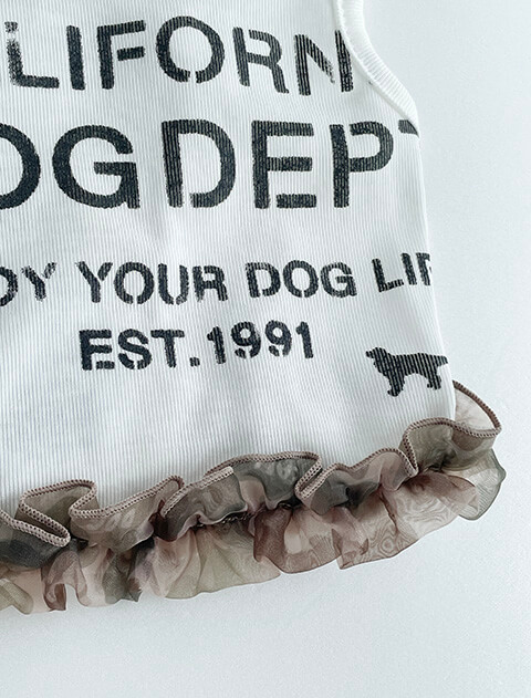 ショート丈 DOG CAMOチュールフリル      犬服ブランドのドッグデプト/DOG DEPT
