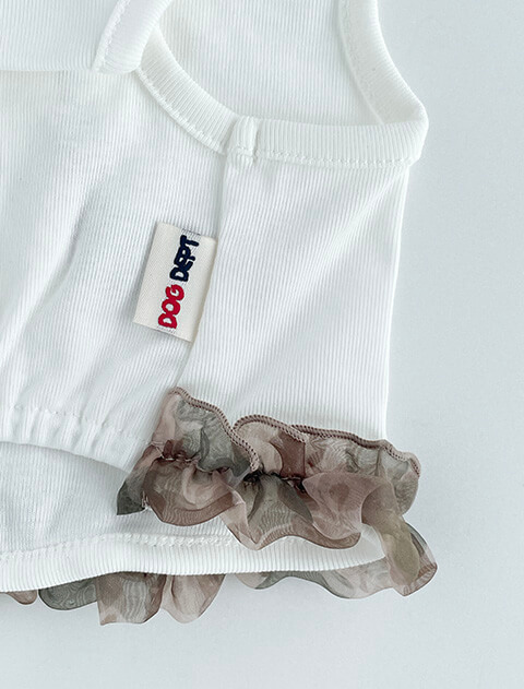 ショート丈 DOG CAMOチュールフリル      犬服ブランドのドッグデプト/DOG DEPT