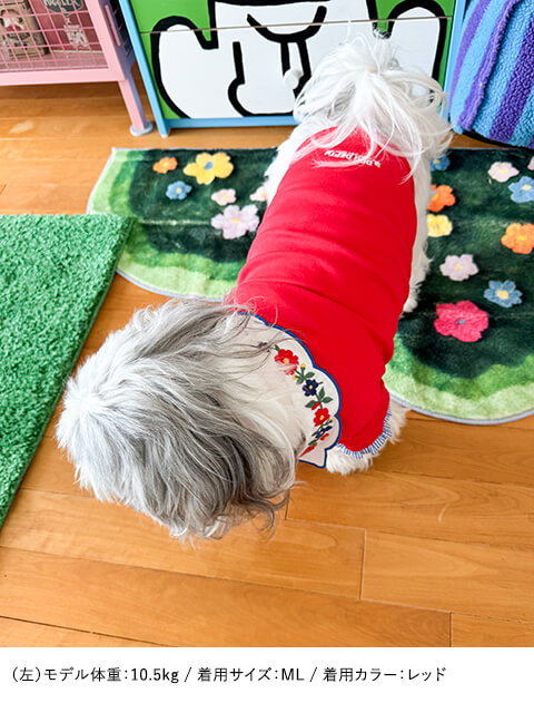 ヴィンテージフラワーカラーTシャツ      犬服ブランドのドッグデプト/DOG DEPT