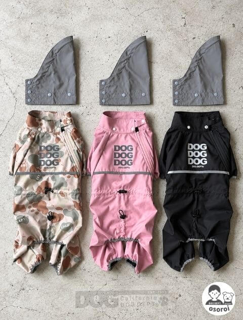 【DOG WEAR】【耐水圧10000mm】ストレッチ撥水足つきレインコート