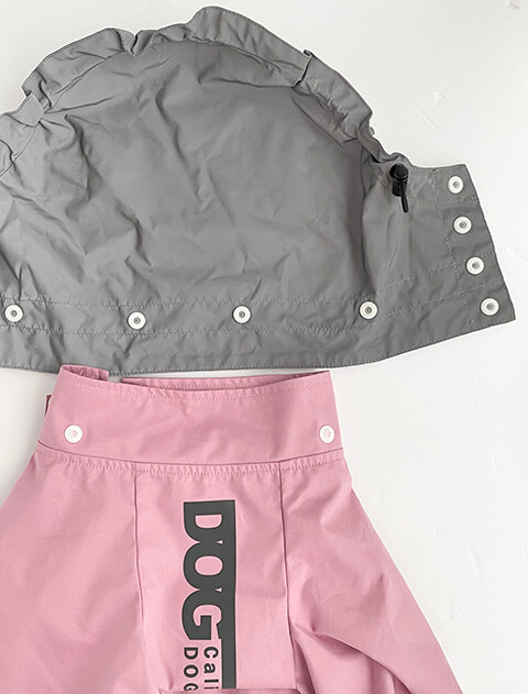 【耐水圧10000mm】ストレッチ撥水足つきレインコート 犬服ブランドのドッグデプト/DOG DEPT