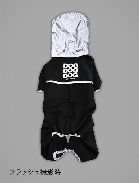 【耐水圧10000mm】ストレッチ撥水足つきレインコート 犬服ブランドのドッグデプト/DOG DEPT
