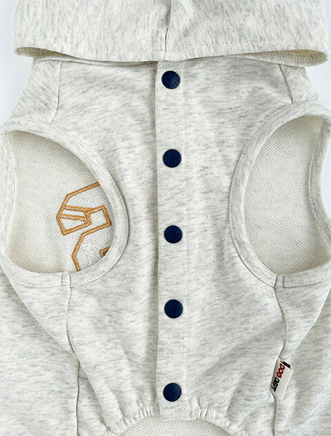 刺繍モチーフボタンパーカー 犬服ブランドのドッグデプト/DOG DEPT