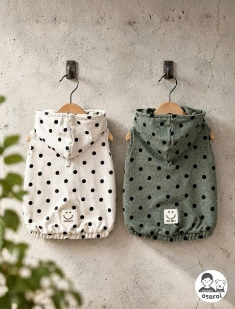 【DOG WEAR】ドットボタンパーカー