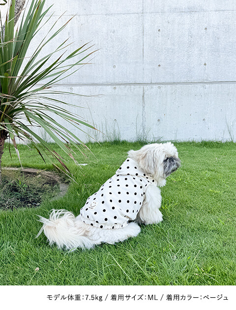 ドットボタンパーカー 犬服ブランドのドッグデプト/DOG DEPT