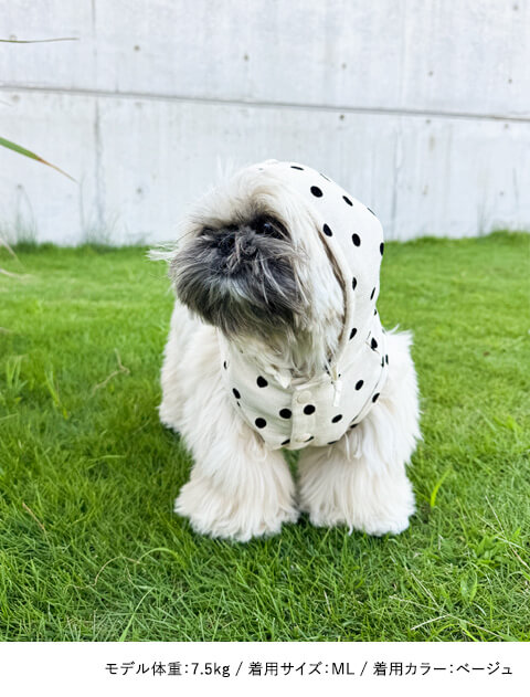 ドットボタンパーカー 犬服ブランドのドッグデプト/DOG DEPT
