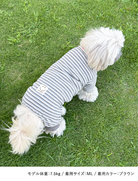 D warm ボーダーロンパース犬服ブランドのドッグデプト/DOG DEPT