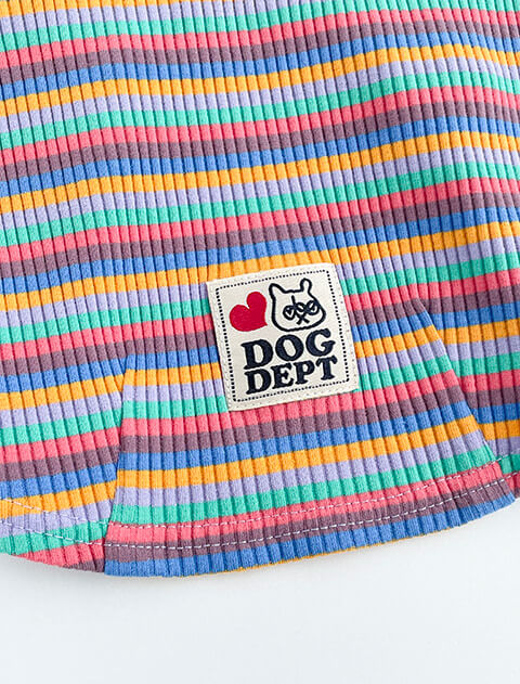 マルチボーダーリブタートル犬服ブランドのドッグデプト/DOG DEPT