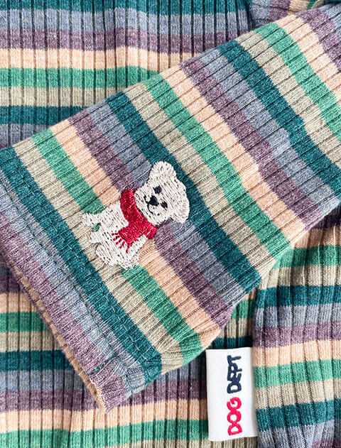 マルチボーダーリブタートル犬服ブランドのドッグデプト/DOG DEPT