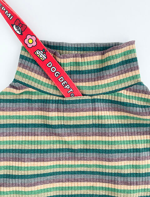 マルチボーダーリブタートル犬服ブランドのドッグデプト/DOG DEPT