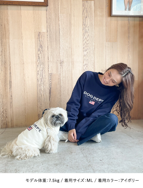 フラッグノースリーブスウェット 犬服ブランドのドッグデプト/DOG DEPT