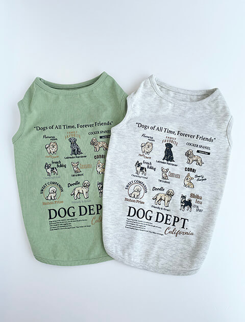 dog of alltime,forever friends No.1ノースリーブ      犬服ブランドのドッグデプト/DOG DEPT