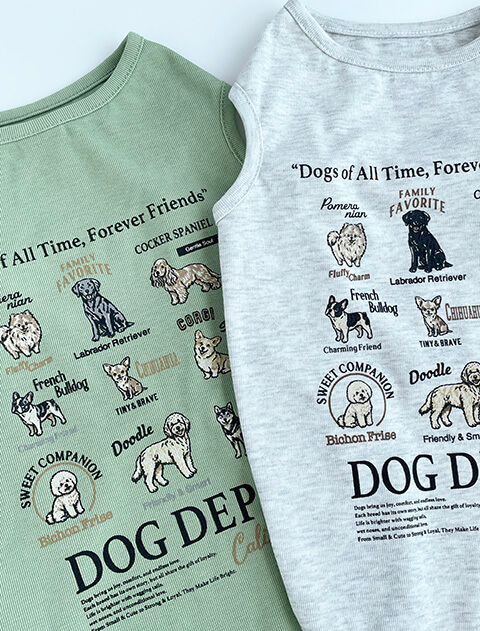 dog of alltime,forever friends No.1ノースリーブ      犬服ブランドのドッグデプト/DOG DEPT