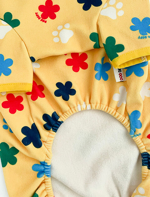 フラワーソフトフリースロンパース犬服ブランドのドッグデプト/DOG DEPT
