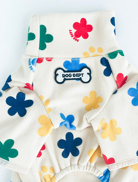 フラワーソフトフリースロンパース犬服ブランドのドッグデプト/DOG DEPT