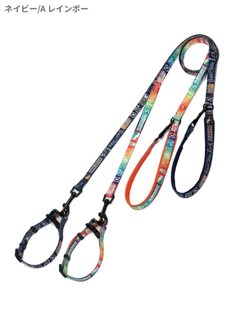 総柄ロゴ　リード&カラーセット ブランドのドッグデプト/DOG DEPT