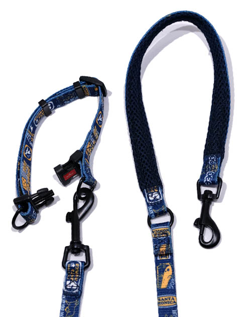 総柄ロゴ　リード&カラーセット ブランドのドッグデプト/DOG DEPT