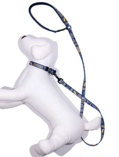 総柄ロゴ　リード&カラーセット ブランドのドッグデプト/DOG DEPT