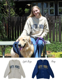 【WOMEN】前開きロゴカーデスウェット