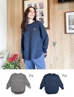 《期間限定アウトレット》【WOMEN】撚り糸配色ワッフルプルオーバー