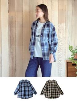 【WOMEN】オンブレーチェックギザーチュニック