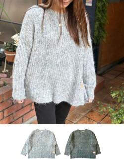 【WOMEN】mixヤーン畦編みプルオーバー