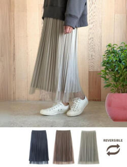 【WOMEN】チュールプリーツスカート