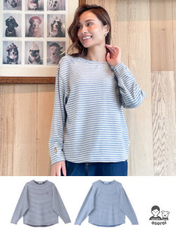 【WOMEN】D warm ボーダーロンT