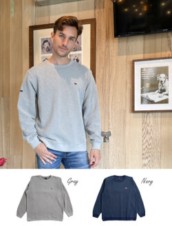 《期間限定アウトレット》【UNISEX】撚り糸配色ワッフルロンT