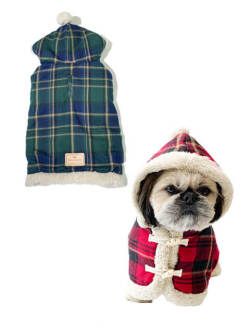 《期間限定アウトレット》【DOG WEAR】タータンチェックコート