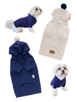 《期間限定アウトレット》【DOG WEAR】ドットジャガードニットプルパーカー