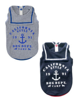 【DOG WEAR】透かしワッフルノースリーブセーラー