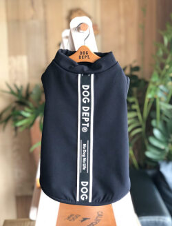 【DOG WEAR】ロゴライン裏ボアノースリーブ