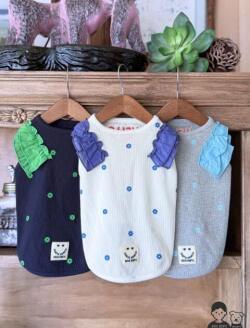 【DOG WEAR】フラワーリブノースリーブ