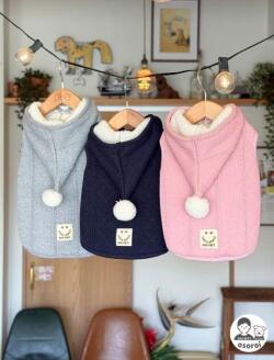 【DOG WEAR】裏ボアケーブルボタンパーカー