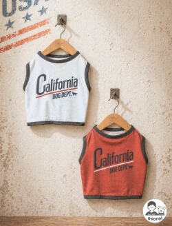 【DOG WEAR】濡らして着るショート丈california ヴィンテージロゴノースリーブ      