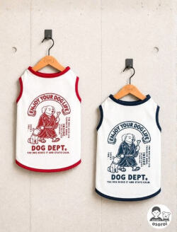【DOG WEAR】lucky dog graphic メッシュノースリーブ