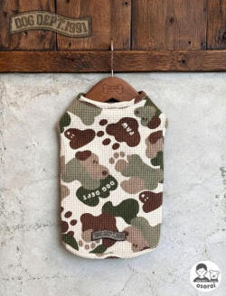 【DOG WEAR】DOG CAMO ハイテンションワッフルノースリーブ