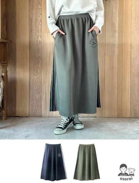 ドッグデプト 配色ステッチ　　　　　　　スエットスカート　上下　フリーサイズ WOMEN】配色ステッチスウェットスカート