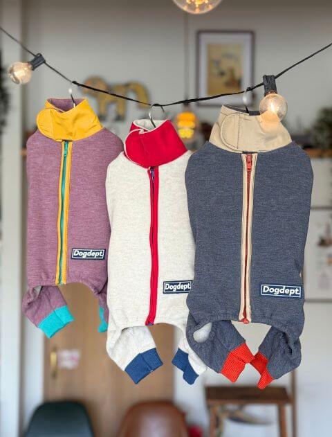 犬服 / ドッグウェア】ストレッチフリースチェックロンパース / DOG