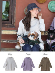 《期間限定アウトレット》【WOMEN】スラブニットソー裏起毛ハイネックPO